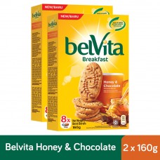 Belvita Breakfast Honey & Chocolate Biscuits (160g x 2)